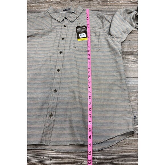 Toad & CO Wonderer Men's XXL Organic Cotton Gray Long Sleeve Button Up Shirt - Picture 9 of 16